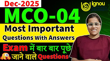 MCO-04 Important Question With Answer For DEC 2025. MCO-04 Business Environment Important Question