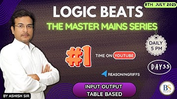 Logic Beats I Episode - 31 I INPUT OUTPUT TABLE BASED by Ashish Sir