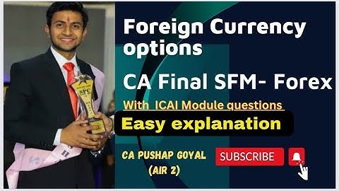 Foreign currency options| Fully explained with ICAI questions| Forex| CA Final SFM| CA Pushap Goyal