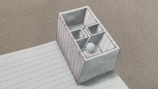 Mind-Boggling 3D Art: The Impossible Cube with a Rolling Ball!