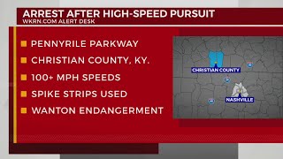 Arrest after high-speed pursuit in Christian County