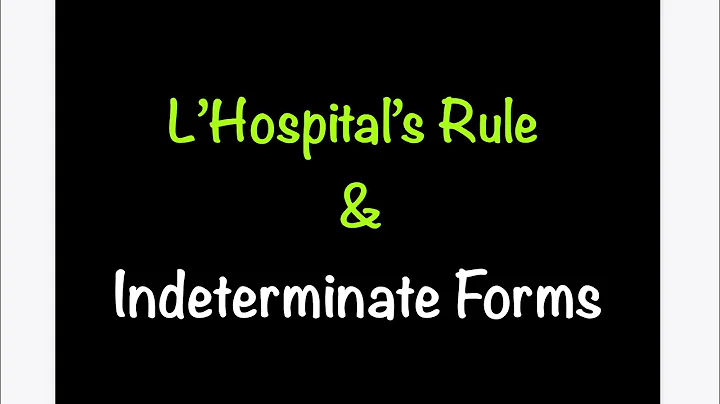 L'Hospital's Rule & Indeterminate Forms | Limits for Calculus | Math with Professor V