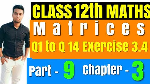 Q1 to Q14 Exercise 3.4 Matrices Class 12 Maths Chapter 3 Ncert solutions in hindi | Part - 9