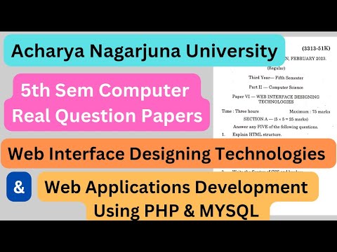 Degree 5th sem computer paper 6A,7A real question papers#webapplicationdevelopment #php #web_design