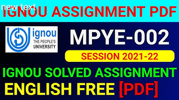 MPYE-002 Solved Assignment 2022, MPYE 2 Solved Assignment 2021-22 in English, MPYE 2 Assignment