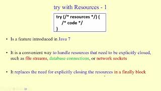 try with Resources Statement