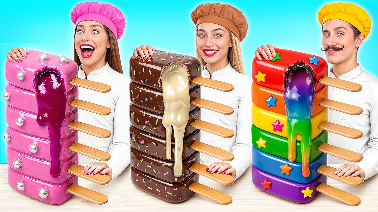Радужная VS Шоколадная VS Розовая Еда Кулинарный Челлендж от Multi DO Challenge