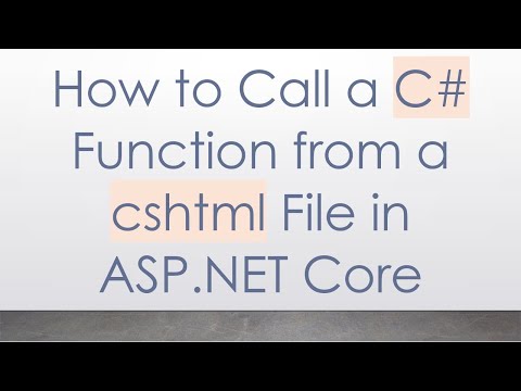 How to Call a C#  Function from a cshtml File in ASP.NET Core