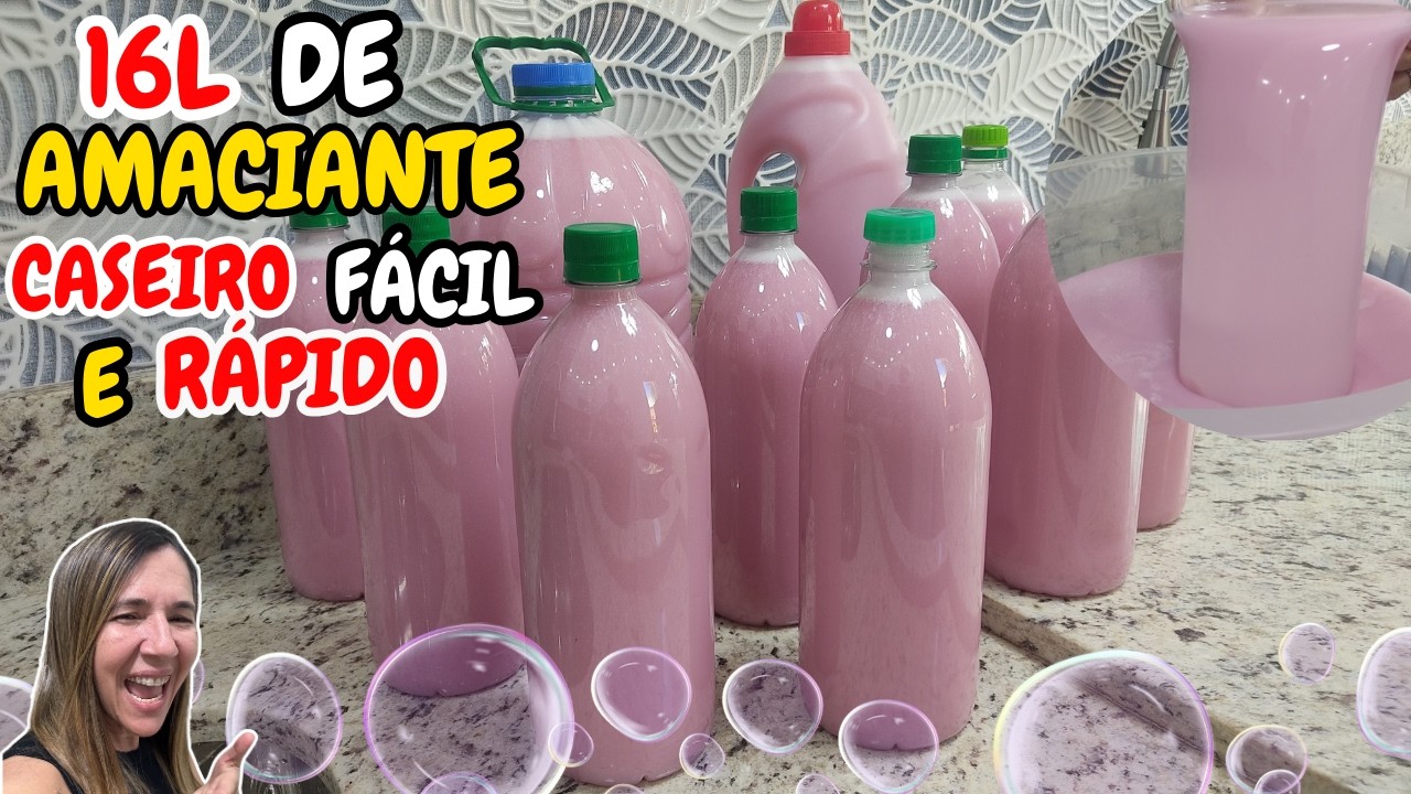 🔴16L DE AMACIANTE CASEIRO DE UMA FORMA FÁCIL E RÁPIDO PARA FAZER