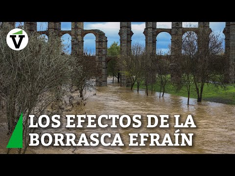Fuertes inundaciones en Extremadura tras el paso de la borrasca Efraín