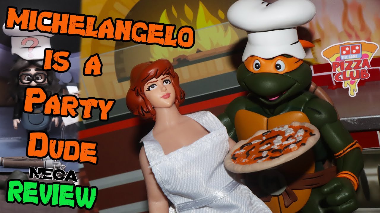 NECA Pizza Club Cartoon TMNT Mikey Action Figure Review