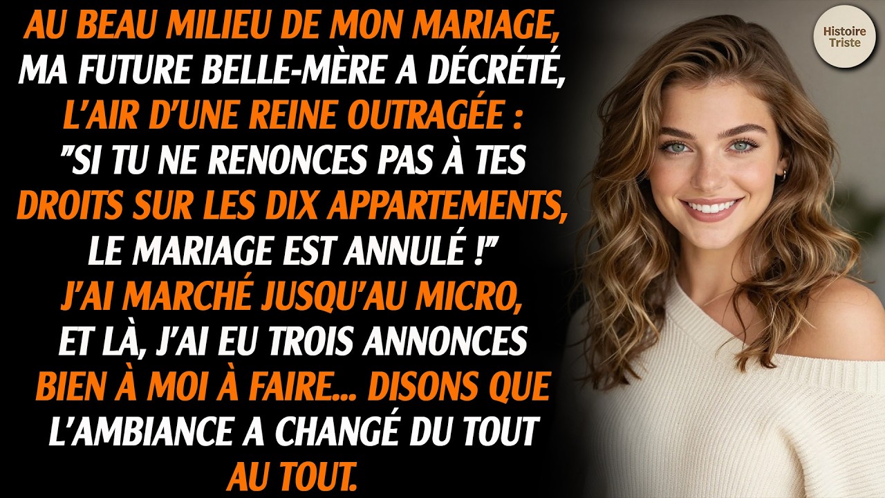 Au mariage, ma belle-mère a dit : 