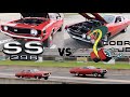 1970 Torino Super Cobra Jet vs 1969 Camaro SS - PURE STOCK DRAG RACE (single heads-up)