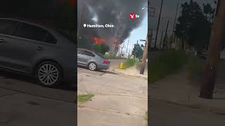 Huge fire engulfs 175-year-old former factory #news #shorts