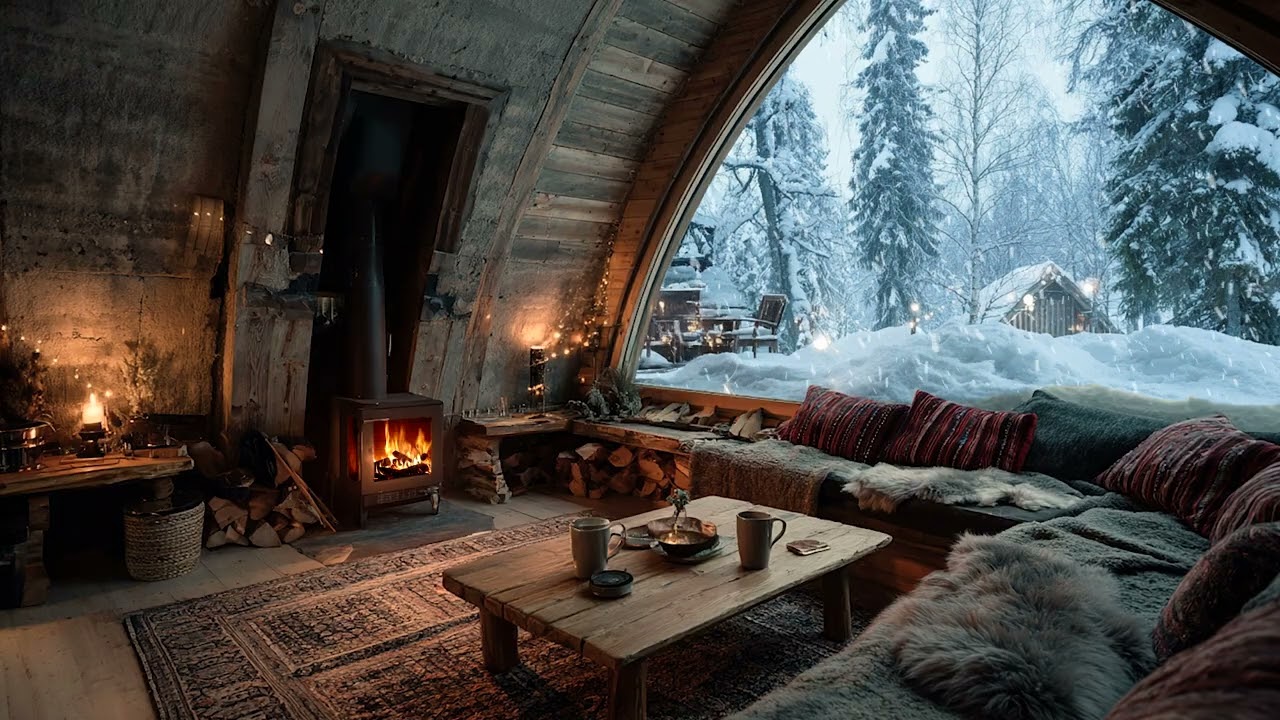 Hushed Winter | Endless Snow Drifting Across the Winter Midnight Landscape for Deep Sleep and Rest