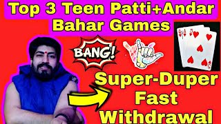 Top 3 Best New Teen Patti+7 Up Down+Andar Bahar+Dragon Tiger+Poker Real Cash game Apps!! screenshot 4