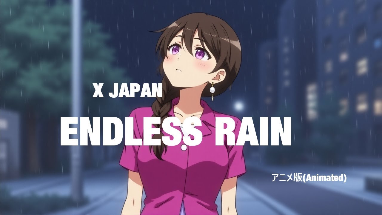 Endless Rain - X Japan Guitar Cover【Vo.Synthesizer V SAKI AI／アニメ版(Animated)】