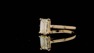 Light Yellow Emerald Cut Ring Solitaire in 18k Yellow Gold GIA 1.00 ct  - Orogem Jewelers