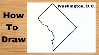Match Highlights Drawing Washington Capital Map - United States of America