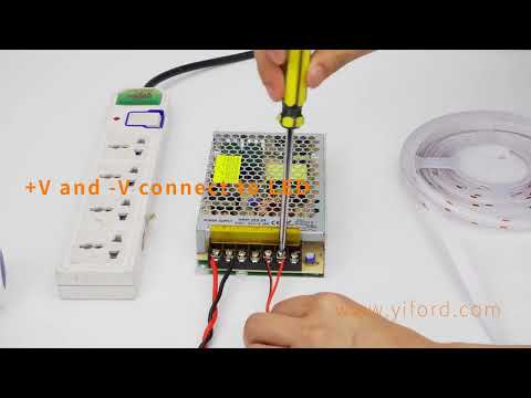 Video: Skema til tilslutning af LED-strimlen til strømforsyningen: beskrivelse, procedure for udførelse af arbejde med fotos og ekspertrådgivning