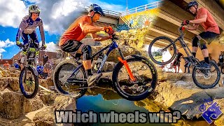 3 Bikes in 3 Sections - Fatbike Vs. MotoTrials Vs. Trials Bicycle - Riding the WOTA Champ Lines