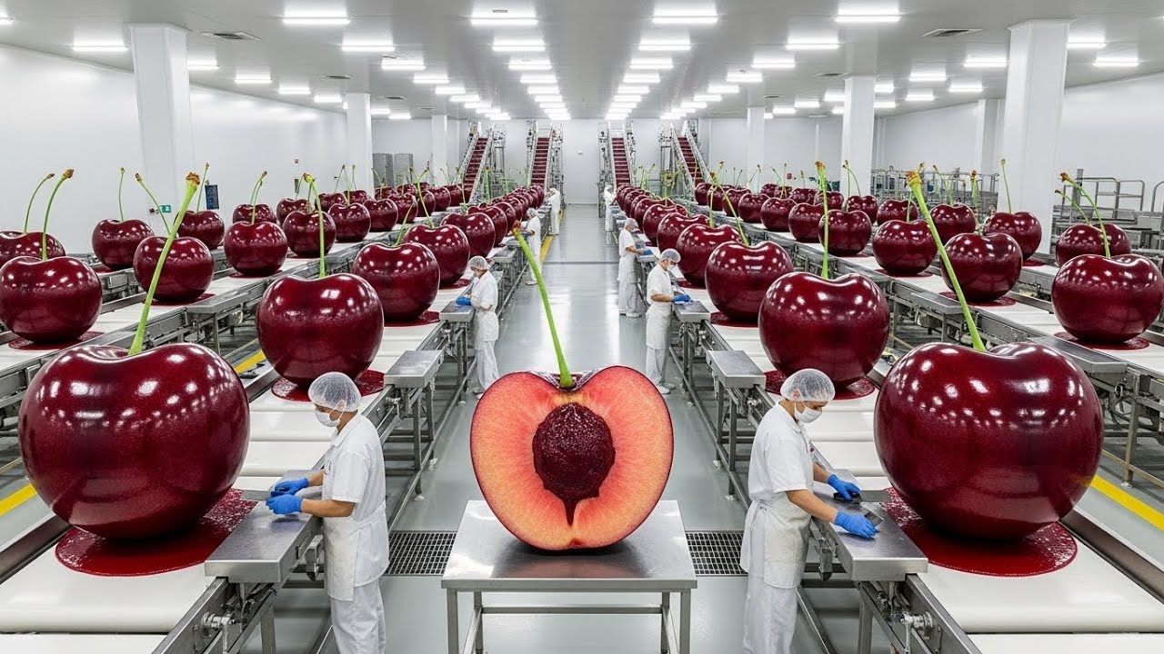 Inside a Modern Cherry Pie Filling Factory From Fresh Cherries to Filling (Full Process)