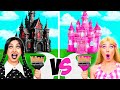 Wednesday vs Barbie ワンカラーハウスチャレンジ | 面白い瞬間 GoFun Challenge