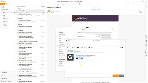 SIgnatures in eM Client