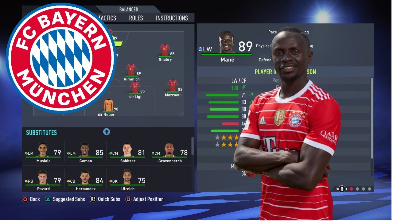 FIFA22POSSIBLE FC BAYERN MUNCHEN TEAM IN FIFA 23 FORMATION TACTICS AND