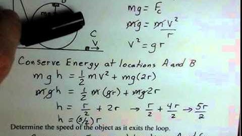 Conservation of Energy, Frictionless Vertical Track With Loop