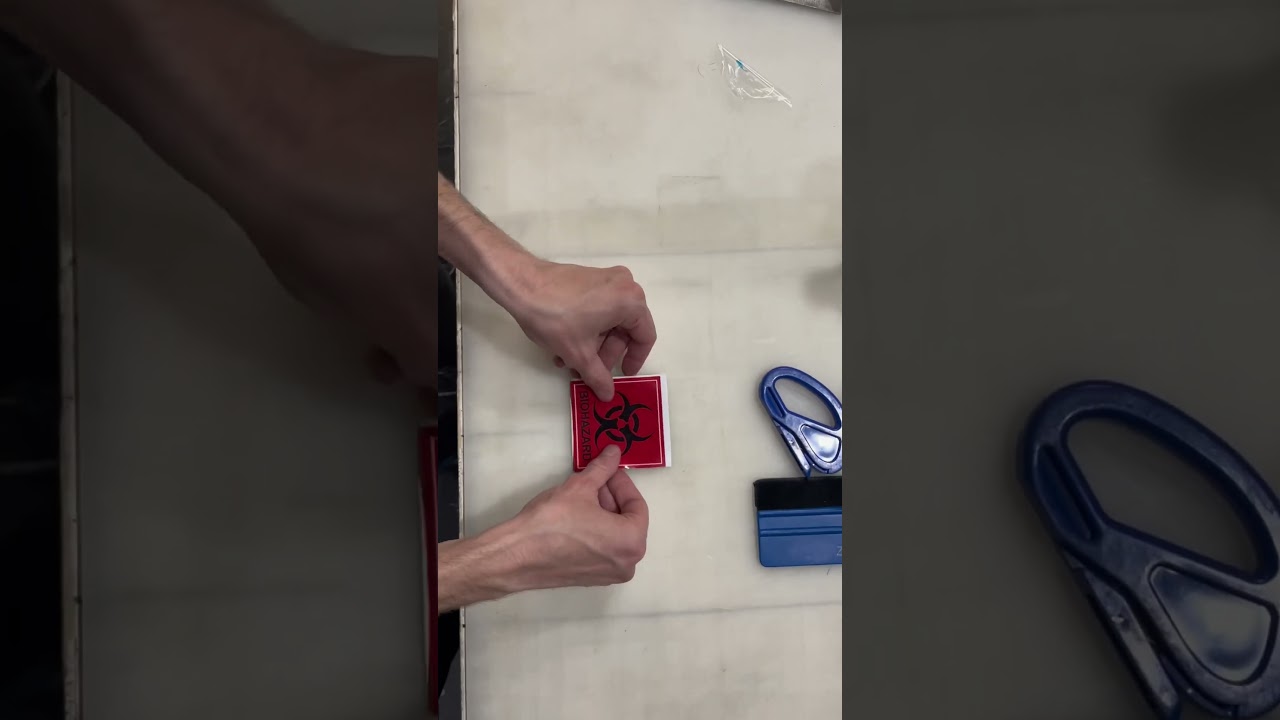 Making a little biohazard sign🪧