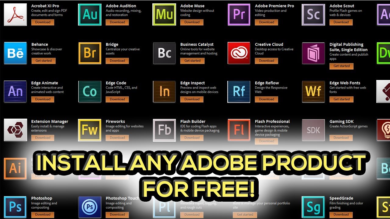 download all adobe products free