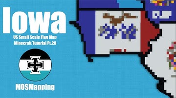 Iowa - Small Scale US State Flag Map Minecraft Tutorial [Part 20]