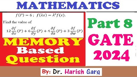 Memory Based Question | GATE 2024 Mathematics | Part 8 | Short Cut Tricks