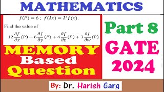 Memory Based Question | GATE 2024 Mathematics | Part 8 | Short Cut Tricks