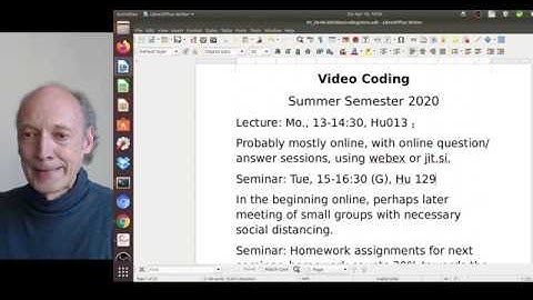 Lecture Video Coding, Part 1