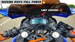 Riding Powerful R15V3 Bs6🔥/Top Speed Test?🤯/Don't Try This🥵/Escaped From Accident😱/Pocket Rocket🚀⚡