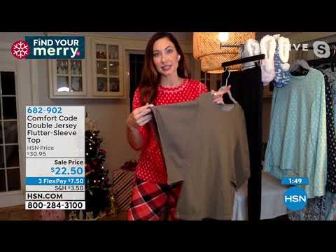 Comfort Code Double Jersey FlutterSleeve Top