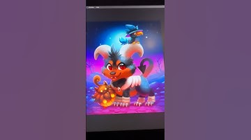 Drawing a super fuzzy Houndoom! #art #pokemon #shorts