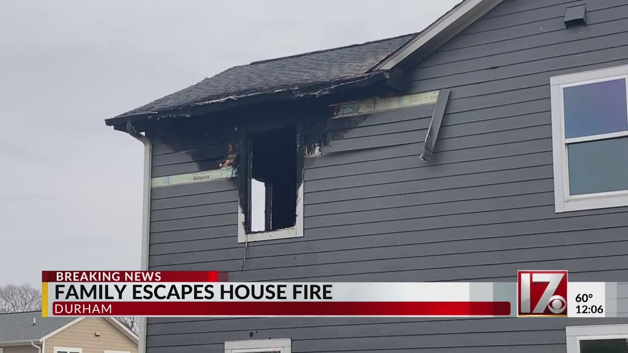 Family escapes Durham house fire - YouTube