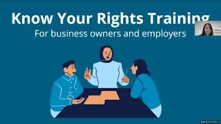 Know Your Rights Training for Business Owners and Employers (2026)