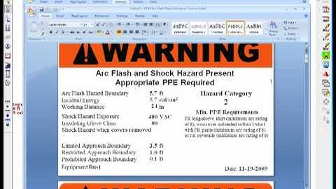 ETAP  - Arc Flash Customized Labels