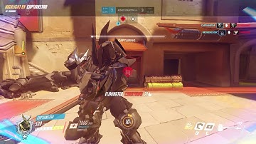 Insane D.Va ultimate block (watch the friendly Zarya)