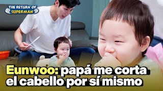 [ENG SUB] Eunwoo💙 Dad cuts my hair like Park SeoJun? | The Return of Superman | KBS 03.23.17