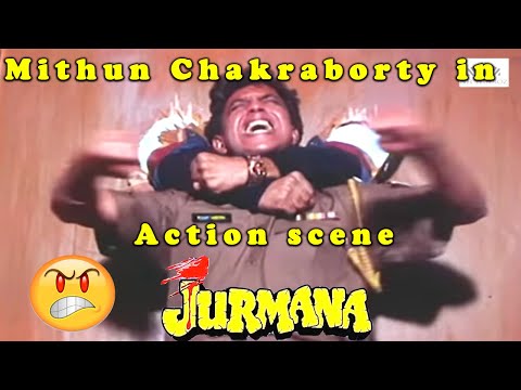 Mithun Chakraborty In Action Scene From Jurmana Bollywood Action Hindi Movie