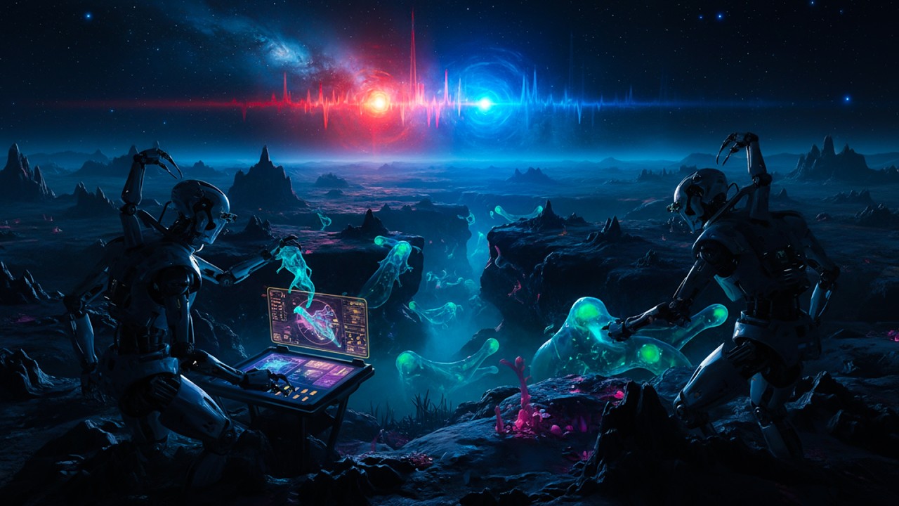 Signals from a Living Exoplanet — Dark Psychedelic Space Ambient | Alien Bio-Frequency | 4K