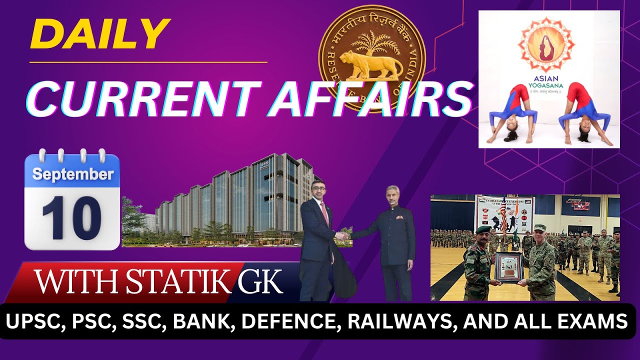 10TH SEPTEMBER 2024 CURRENT AFFAIRS DK STUDY WORLD - YouTube