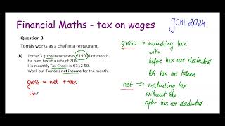 JUNIOR CYCLE MATHS 2024 Q3 (b): Tax & Net Income Full Solution!