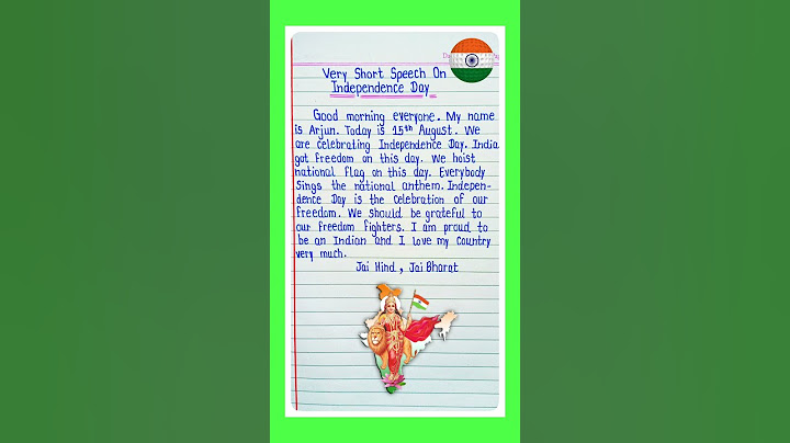 Very Short Speech On Independence Day l Independence Day Speech in English 2024/Speech On 15 August