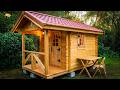 Building A Fully Furnished Wooden Cabin In The Forest – Start To Finish